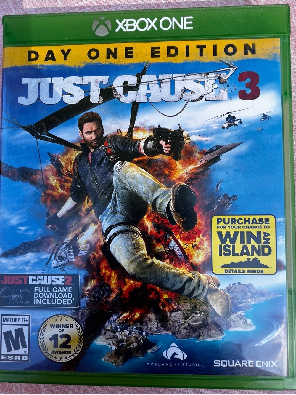 Just Cause 3 Day One Edition - Xbox One (Green). Like New.